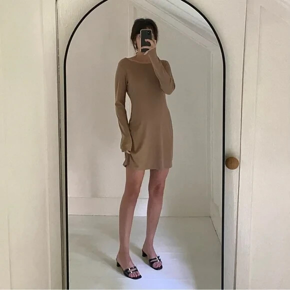 Lovers + Friends Chloe Backless Mini Dress Cocoa Brown NWOT