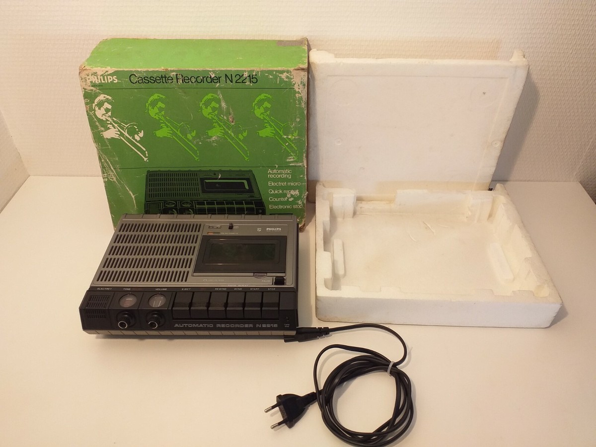 Enregistreur Cassette Philips N 2215 - Pour Révision/Pièces - Vintage