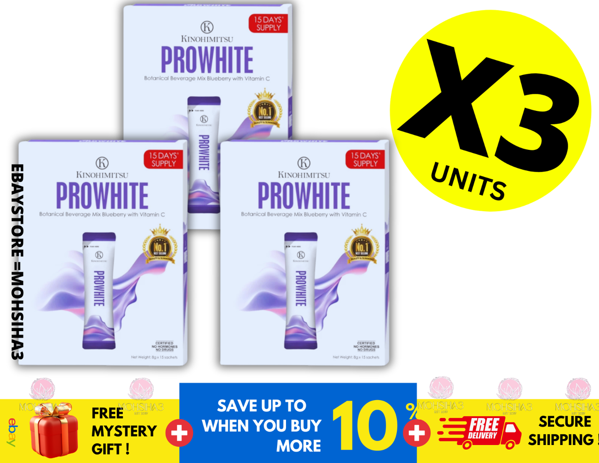 prowhite glutathione Kinohimitsu ProWhite (1 Box 8g x15s) for Brighten Skin Eliminate Spot NEW (  X3 )