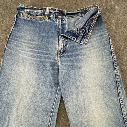 VINTAGE JC Penney Flare Jeans Mens 30x32 Blue Medium Wash Wide Leg Western 90s - Afbeelding 1 van 13