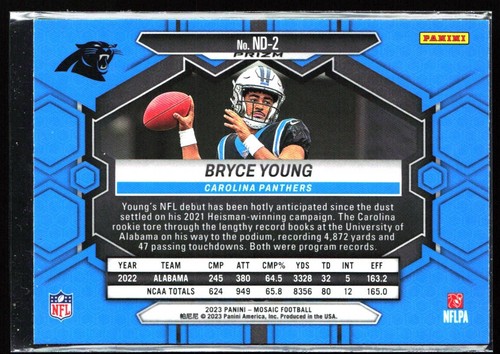 2023 Panini Mosaic - NFL Debut Mosaic Prizm #ND-2 Bryce Young (RC) - Picture 2 of 2