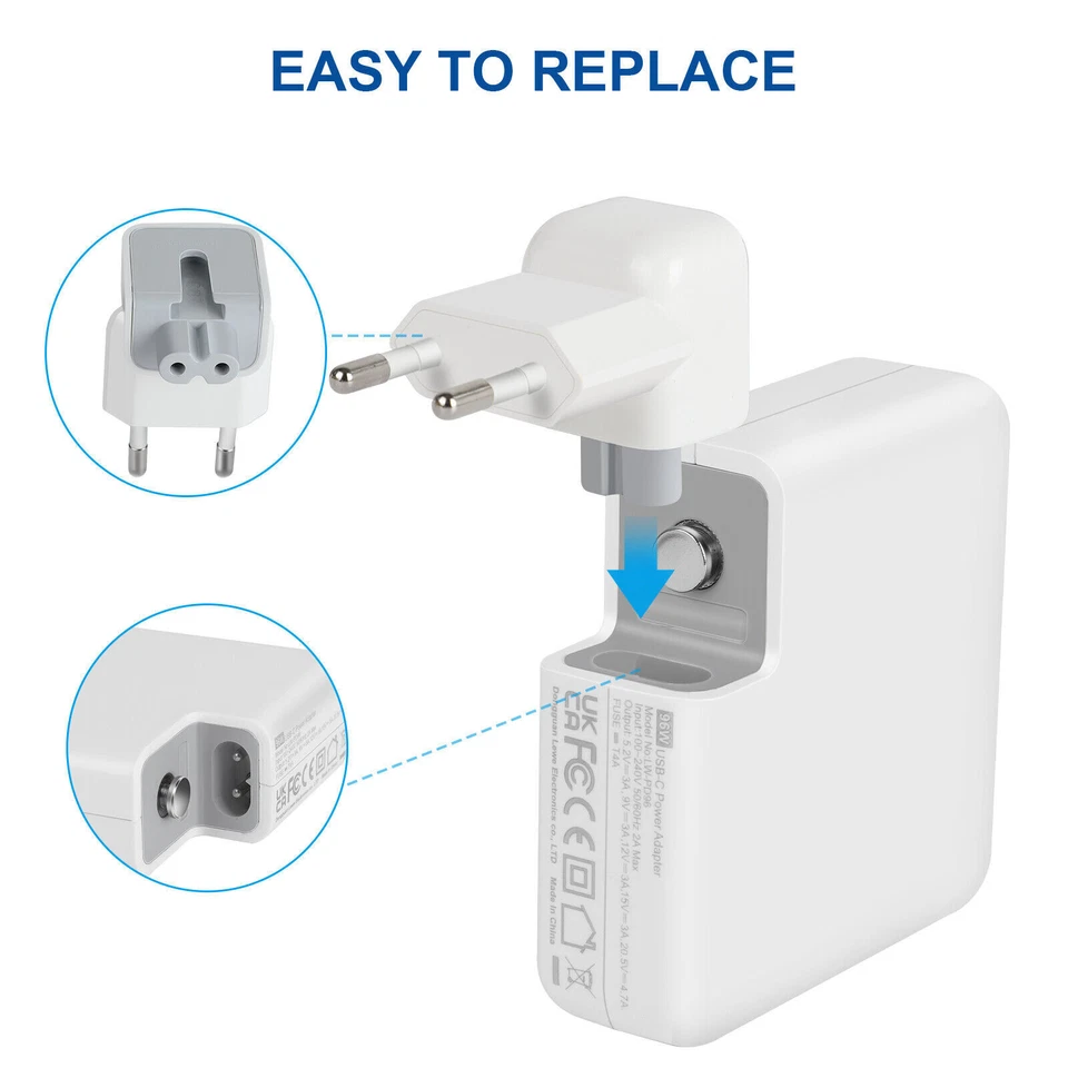 140W 96W 87W 61W USB-C Netzteil Ladegerät für Apple Macbook Pro Air + Ladekabel  - Bild 3 von 4