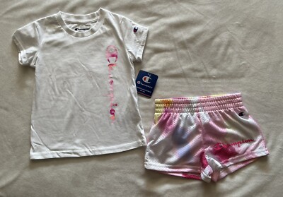 CHAMPION Athleticwear Little Girl's Shirt and Shorts Outfit, 2-piece set