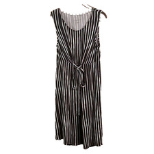 Liz Lange size XL Tie-waist Maternity Dress navy blue and white with gray stripe