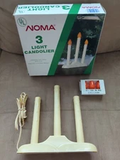 Vintage NOMA 3 Light Candolier Christmas Holiday Window Light With Bulbs 