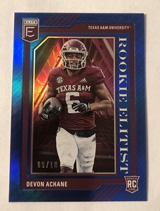 2023 Donruss Elite Devon Achane Rookie Elitist Blue Parallel SSP #/10