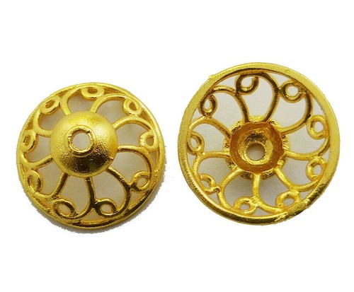 Lot De 50 Perles Bali Marguerite 6mm Plaqué Or 18K - Pour Création De Bijoux - Neuf