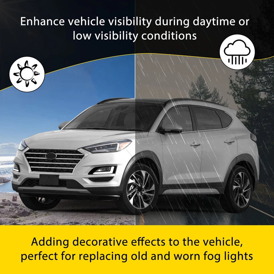 Par de luces antiniebla LED y DRL luces de parachoques diestro y derecho con bombillas para Hyundai Tucson 2019-2021 Foto 4 de 4