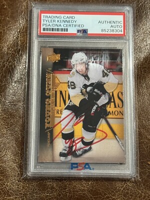 Tyler Kennedy Signed Upper Deck Young Gun Pittsburgh Penguins PSA/DNA Red