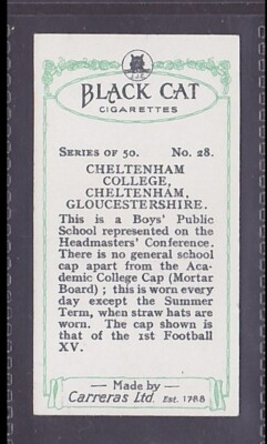 CHELTENHAM, CHELTENHAM COLLEGE - 90 + year old English Tobacco Card # 28
