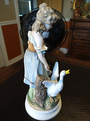 Vintage Andrea 7893 by Sadek Girl with Goose Figurine 12