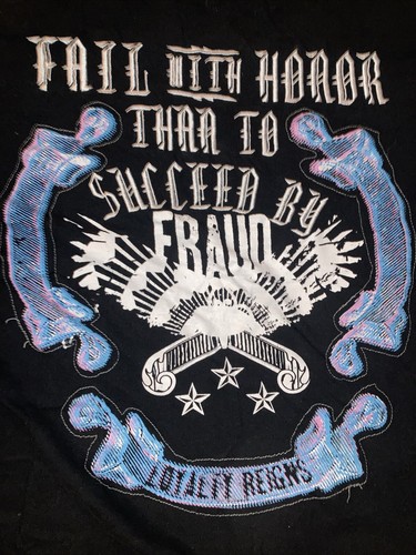 Vintage Blac Label Forbidden T Shirt Black Embroidered 2XL * THRASHED * - Picture 2 of 10