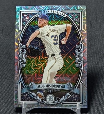 Jacob Misiorowski Sterling Chrome Mojo Refractor Rookie 2026 Bowman #13 Brewers