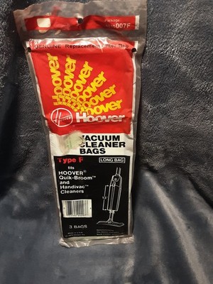 Pkg 3  NIP Hoover Vacuum Quick-Broom Handivac Cleaner Long Bags TYPE F Genuine 
