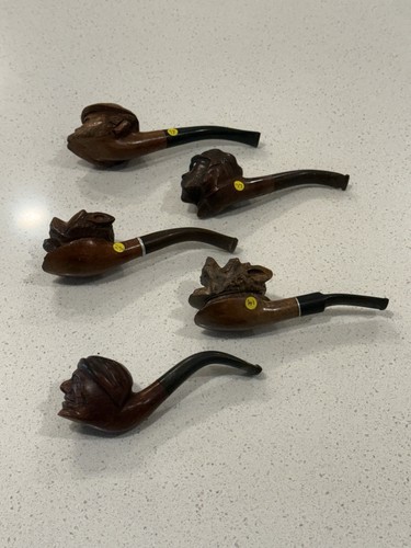 Vintage Smoking Pipes Set Of 5