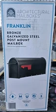 Franklin Galvanized Steel Bronze Post-Mount Architectural Mailbox