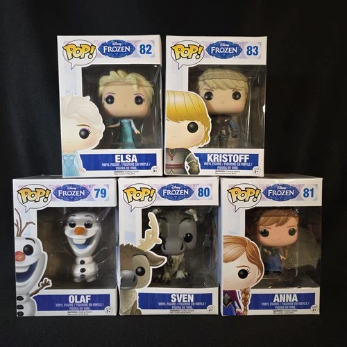 Funko Pop Lot! Frozen: Olaf #79, Sven #80, Anna #81, Elsa #82, Kristoff #83