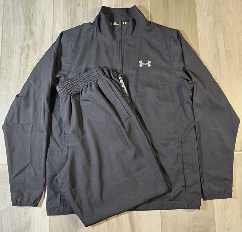 Under Armour Jacket & Pants HeatGear Full Zip Windbreaker Loose 2 Piece Set Sz L