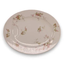 Theodore Haviland H4072 11" Oval Platter Pink Rose Spray Limoges France