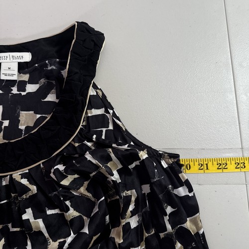 White House Black Market WHBM Top Womens M Sleeveless Halter 100% Silk Career - Picture 10 of 11