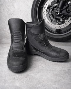 BILT Pit Motorcycle Men US 6 EUR 39 Black Leather Lace Up Boots EUC ? BILT Pit Motorcycle Men USA Size 12 Black Leather Boots  main image 4