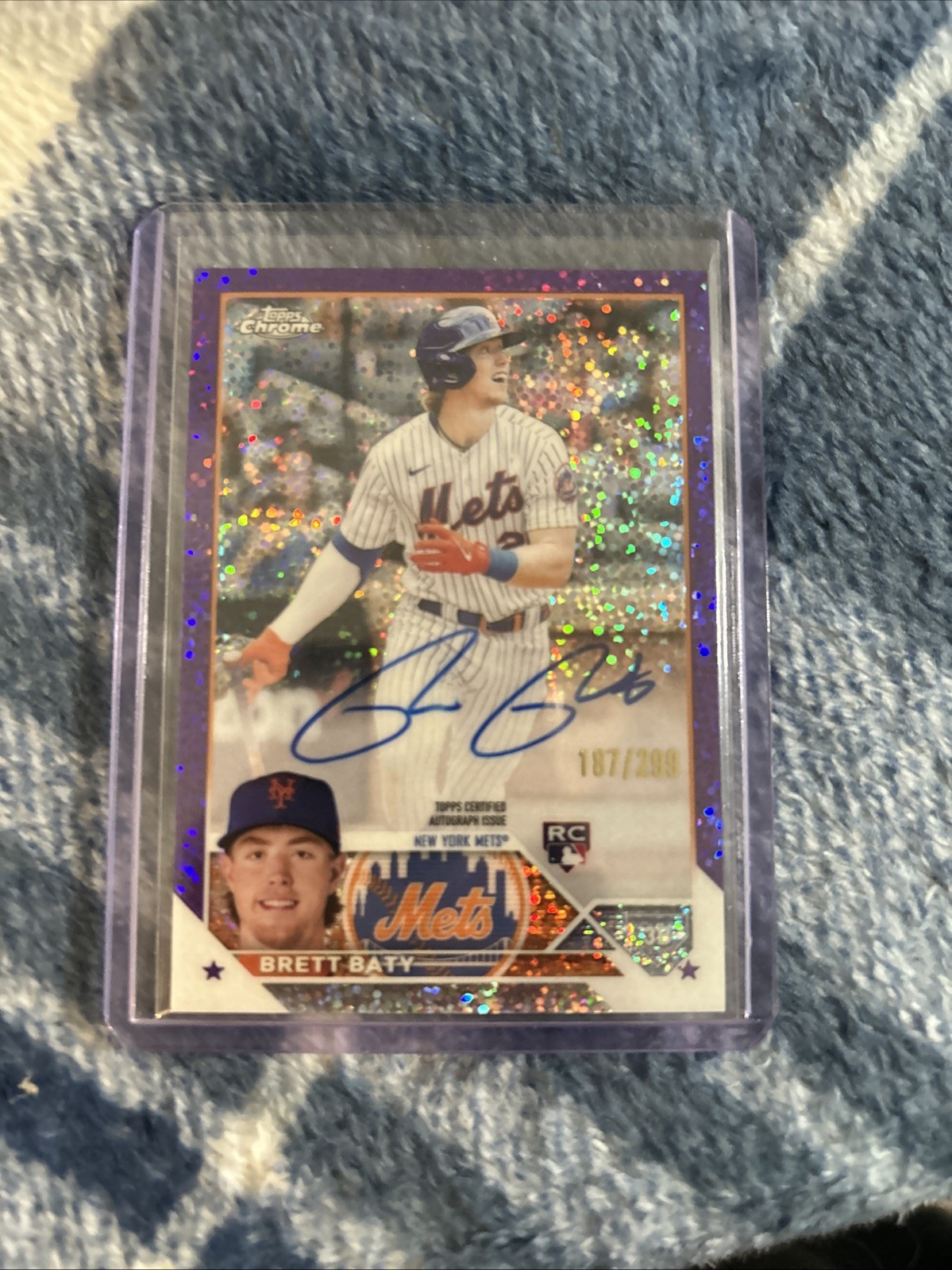 2023 Topps Chrome  Rookie Autographs Brett Baty  RA-BBA Purple Refractor /250 rc
