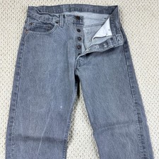 Vtg Levis 501 Jeans Fits Mens 31x30 Gray Distressed Button Fly USA Made 80s