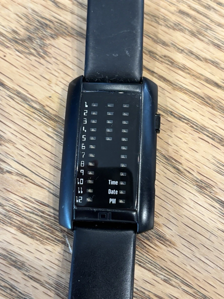 The One Lightmare L202G2 Orologio Da Uomo, Cassa Rettangolare Nera In Acciaio, Vetro Minerale, Indicazione Binaria