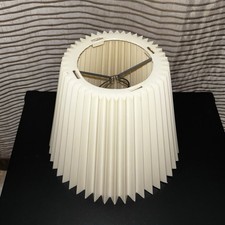 VTG Ivory Pleated Plastic Lamp Shade Mid Century 9" Tall 8" Wide Clip-On Style