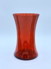 Large Red Glass Overlay Vase 8" tall x 5" in dia.