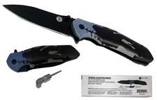 4.75/ 8.25" Spring-Assisted Bigfoot Design Clip Point Black Blade