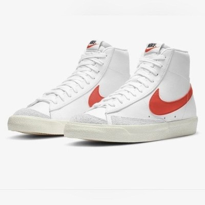 Nike Blazer Mid 77 Vintage White Habanero Red BQ6806-102 Mens High Top Sneakers