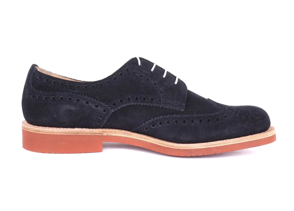 ZAPATOS BROGUE JOSEPH CHEANEY DERBY Duilio Azul Marino Hechos a Mano Inglaterra 10.5 F Foto 2 de 4