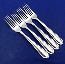 (4)  "KNOT" DINNER FORKS 7 5/8 In. Stainless Farberware
