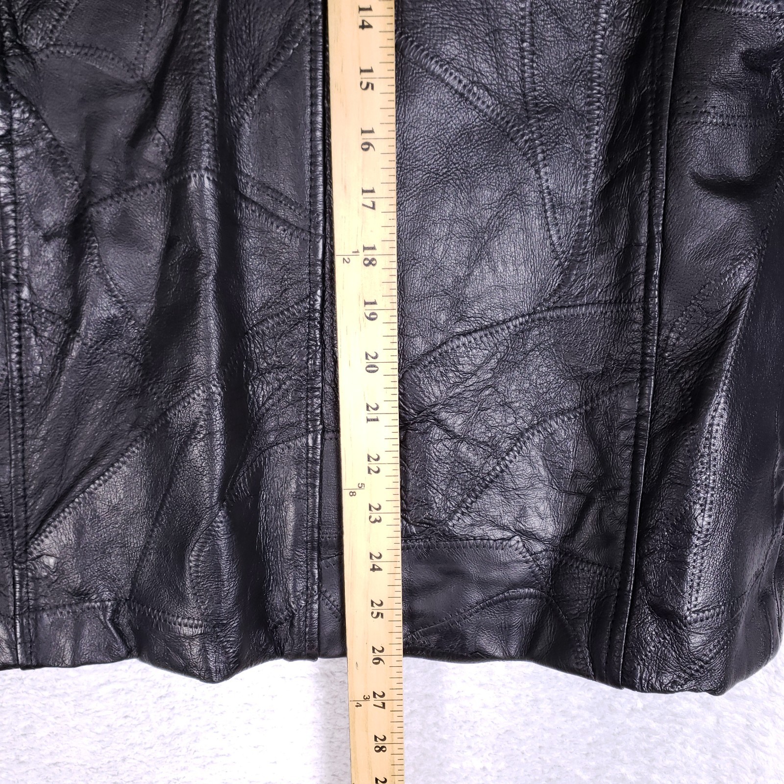 Leather & Soul Jacket Medium Patchwork Black Leat… - image 7