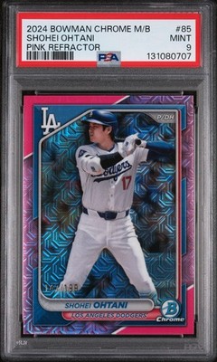 PSA 9 2024 Bowman Chrome M/B Shohei Ohtani Pink Refractor #85 Dodgers /199