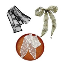 Diadema de encaje para el pelo, pa uelo de lazo con asa de bolso conjunto set3