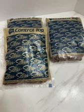 NOS Silkies Control Top Pantyhose Nylons Queen 3 Pair Sealed Honey Beige Size Xl