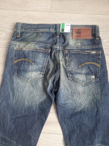 G-Star Raw 3301 Herren Medium Rise Loose Fit Arizona Denim Jeans W30 L32 Aged - Bild 11 von 13