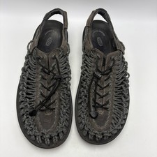 Keen Uneek Sandals Mens 13 Black Gray Cord Bungee Comfort Hiking Sport Camping