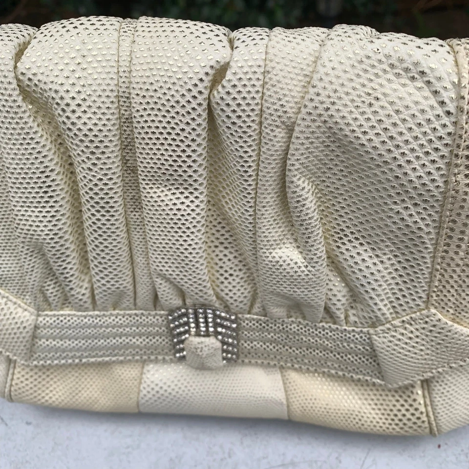 Vintage Sharif Shoulder Bag 80s Evening Purse Cream Formal - Image 2 of 4