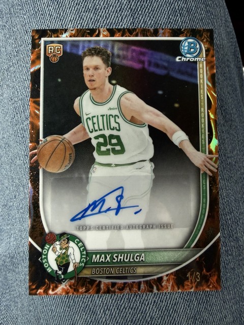 Max Shulga 2025-26 Bowman Chrome Fire Refractor Rookie Auto 1/3