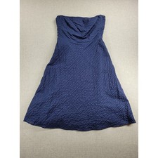 J. Crew Womens Strapless Dress Size 4 Navy Blue  A-Line Textured Lined Back Zip