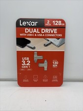 Lexar 128GB 2-in-1 Dual Flash Drive USB-C and USB-A, Mac-Android- PC  2 PACK