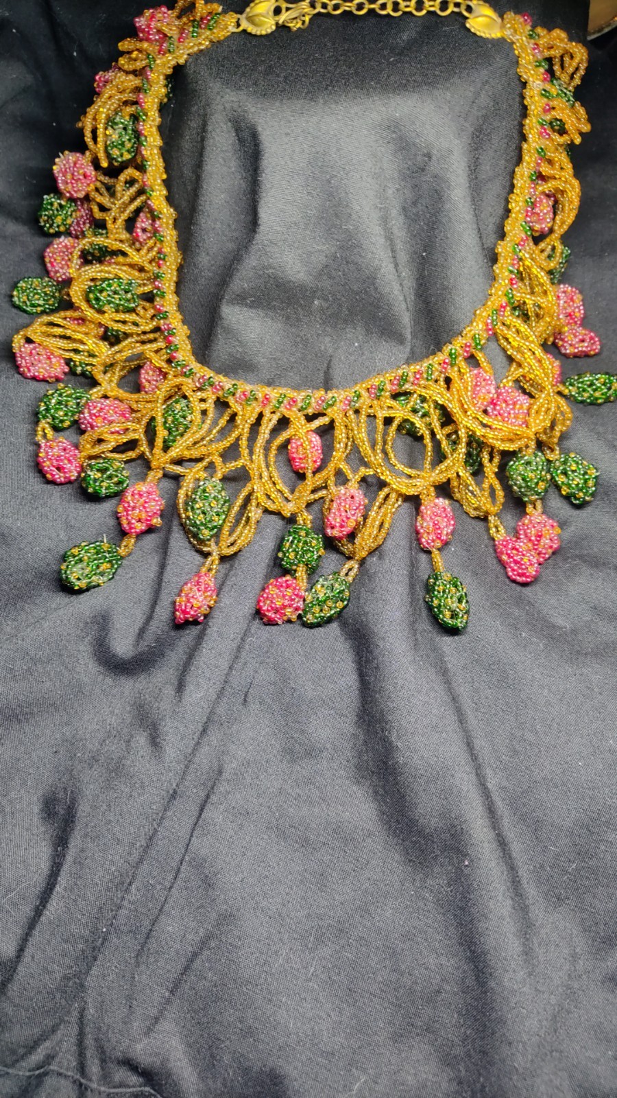 Intricately Hand-beaded Statement Necklace "Sugar… - image 4