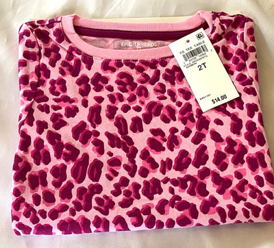 NEW w tags, Adorable ''Epic Threads'' Girls' 2T Leopard-Print Short-Sleeve T-Shirt