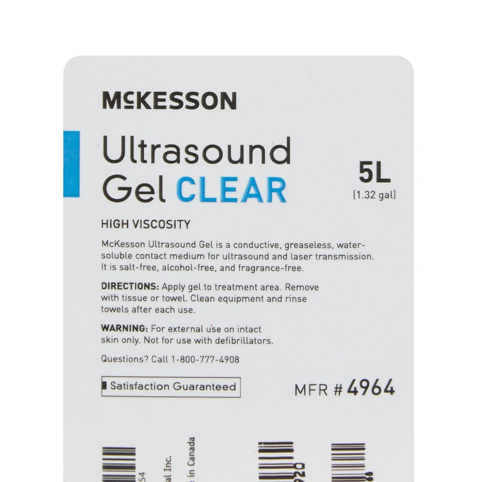McKesson Gel Ultrasonido Transparente Transmisión Ultrasónico Soluble en Agua 1 Contenedor Foto 3 de 4