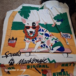 Vintage Spuds MacKenzie Bud Light Beach Towel 1987