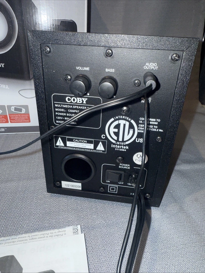 Sistema de Altavoces Multimedia Coby 50W 2.1 Canales CSMP67 Con Caja Probada Foto 2 de 4