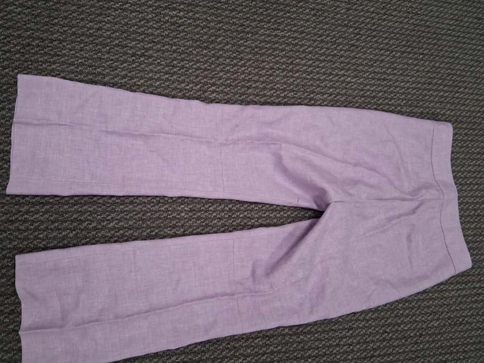 Pantalones J CREW Mezcla de Lino en Huerto Lila Púrpura Talla 2 Foto 2 de 4